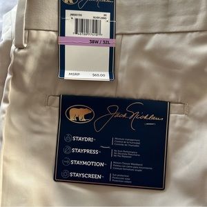 Brand new with tags Jack Nicklaus Golf Chino pants 38x32. Beige